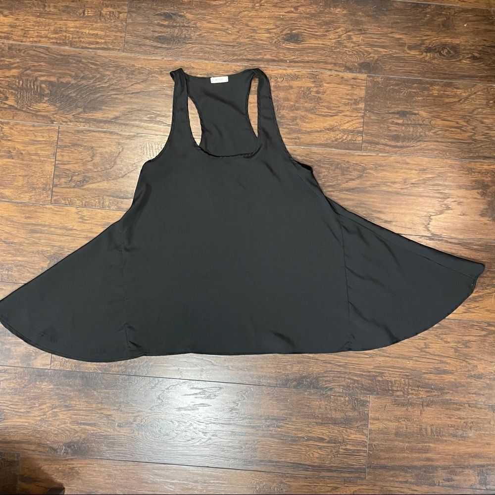 Everly Asymmetrical Black Tank Top